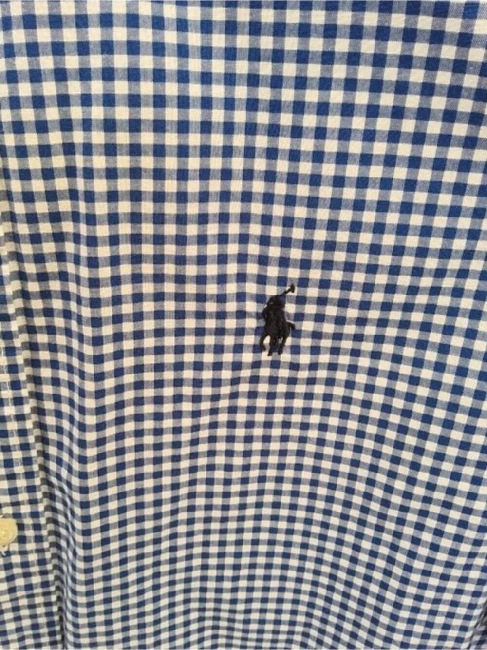 Ralph Lauren Navy and White Gingham Boys Button-Down Shirt Size 18/20